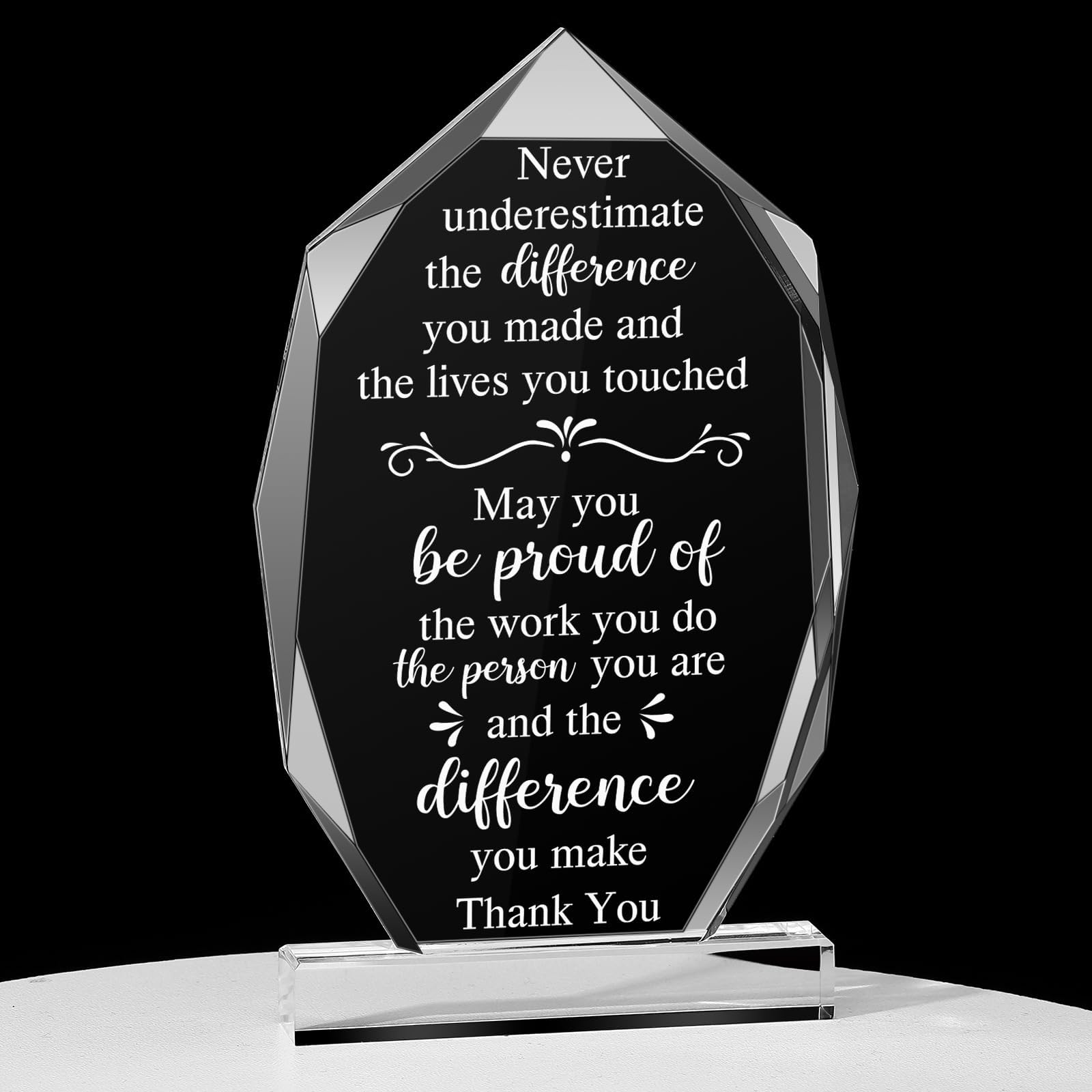 Yookeer Thank You Gift for Coworker, May You Be Proud of The Work Do Farewell Resigning Employee Appreciation Gift for Colleague Anniversary Acrylic Sign(Stylish Style)