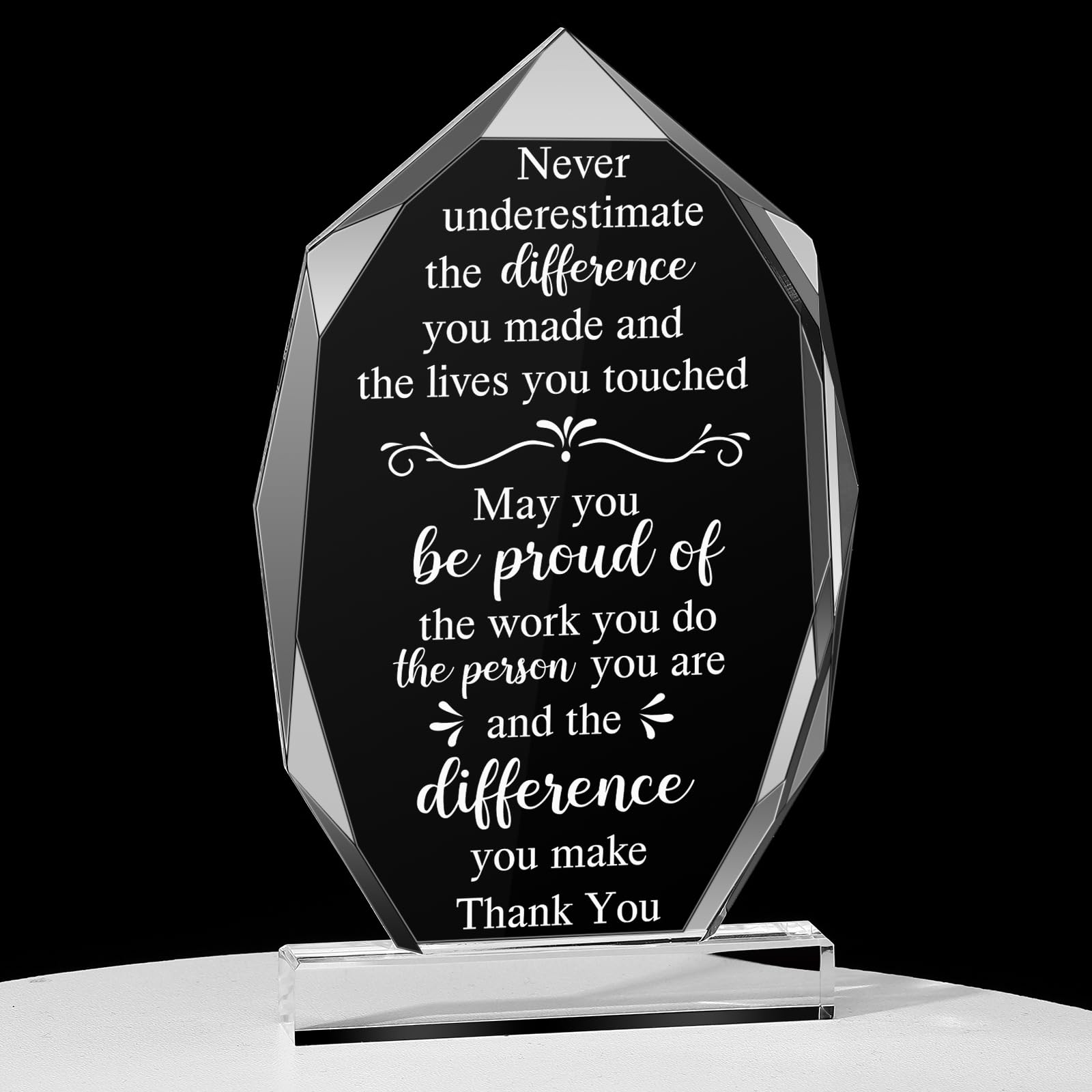 Yookeer Thank You Gift for Coworker, May You Be Proud of The Work Do Farewell Resigning Employee Appreciation Gift for Colleague Anniversary Acrylic Sign(Stylish Style)