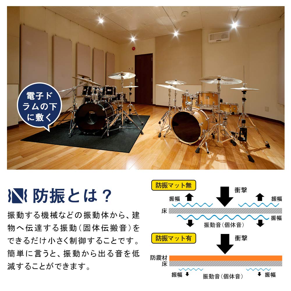 Amazon | YYT 防振マット 防音マット 高密度ゴム 100cm×50cm 2枚 厚さ