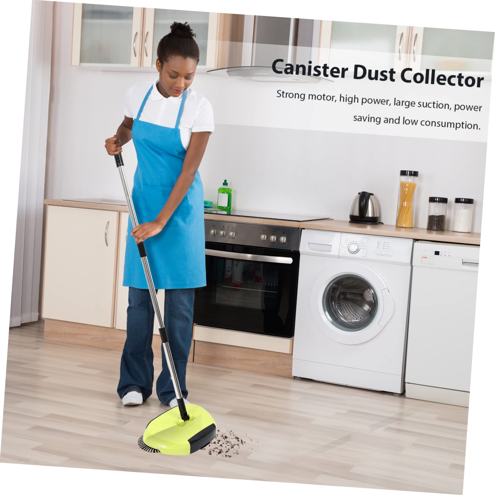Ipetboom Handgeführte Bodenkehrmaschine 3-in-1 aus Abs, Edelstahl und Pet