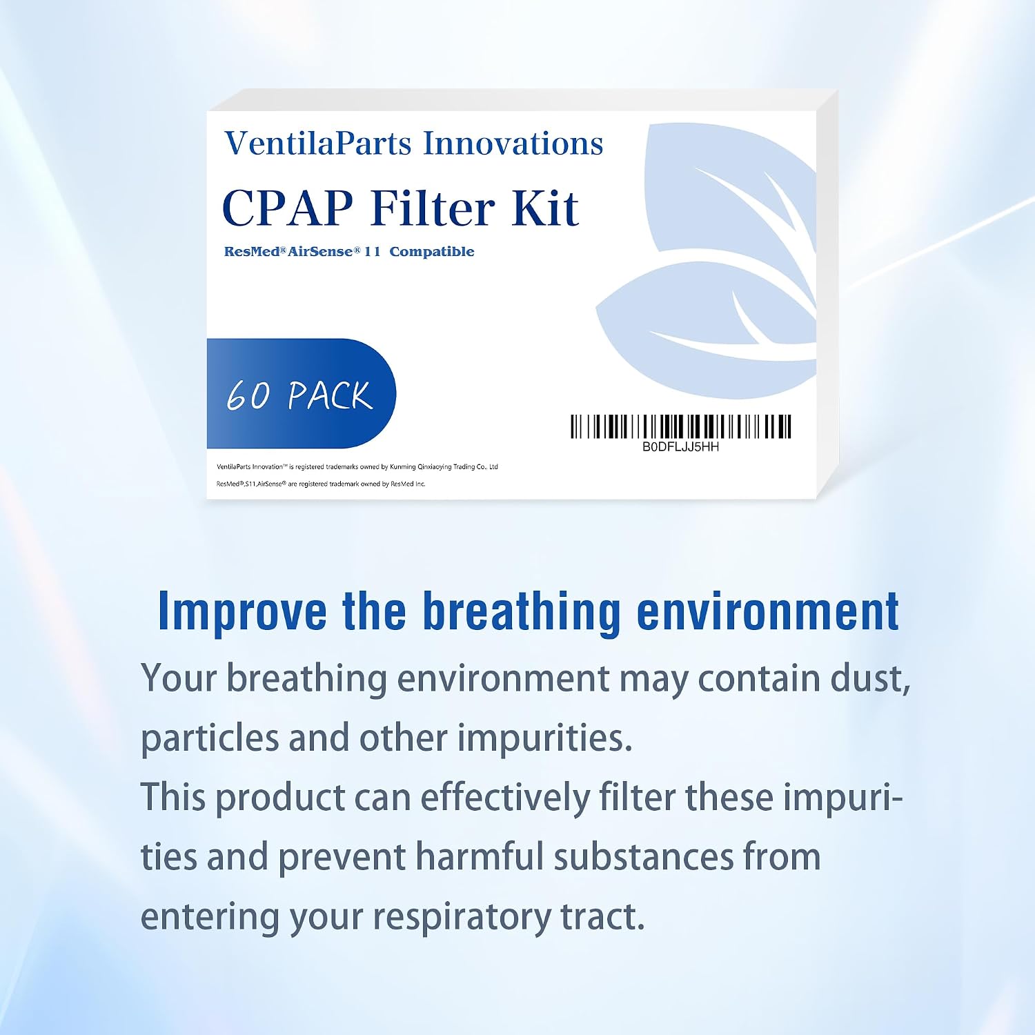 60 Pack - Ultra Fine CPAP Filters - Compatible with ResMed Airsense 11 Series image 5