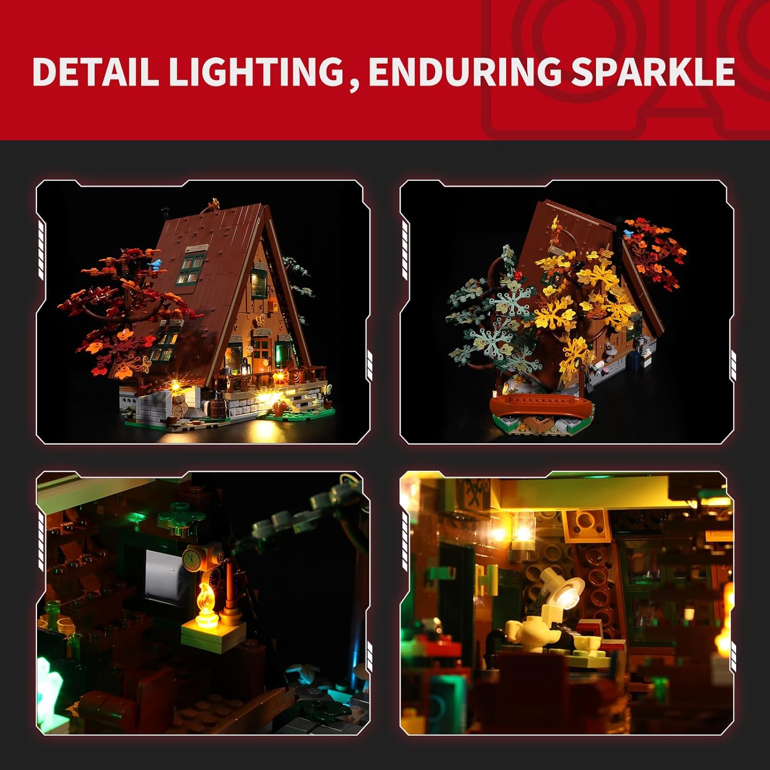 BRIKSMAX 2.0 Light Kit for Lego A-Frame Cabin -Innovative Led Lighting Compatible with Lego Ideas 21338 - Not Included Lego Set