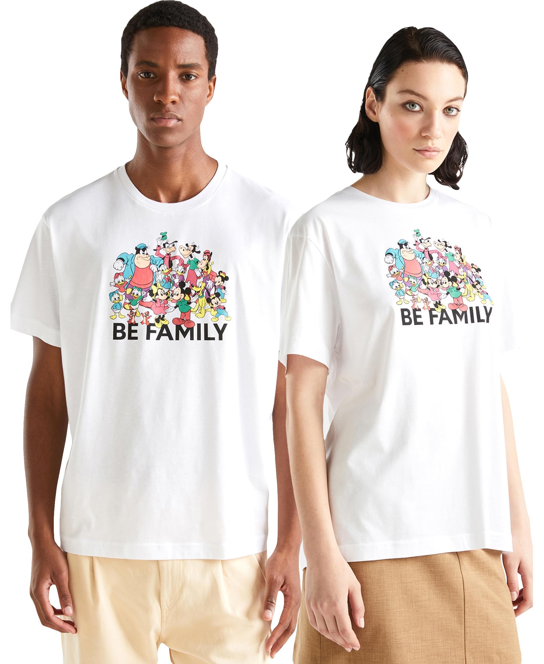 %100 Koton Disney Baskılı T-shirt Tişört Unisex Yetişkin