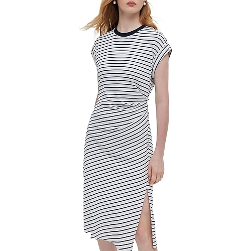 Bodycon Dresses for Women Short Sleeve Crew Neck T Shirt Dress, Black Party Club Midi Summer Pencil Dress