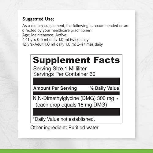 Miniatura 6 de DAVINCI Labs Gluconic DMG Liquid 300mg  Ayuda a apoyar el sistema inmunológico, la función muscular, la salud del corazón y la salud cerebral*  2