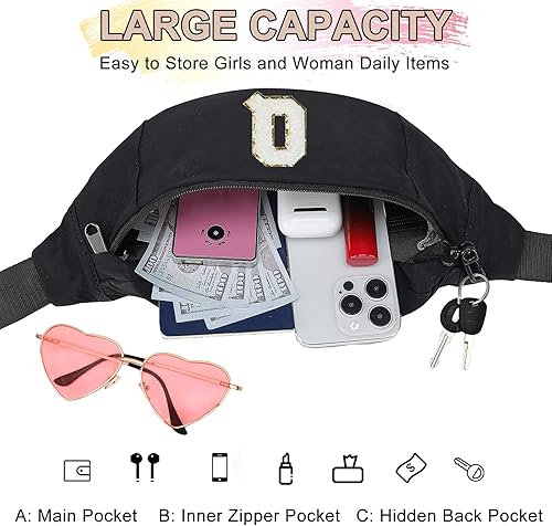 Miniatura 447 de MAXTOP - Cangurera cruzada grande con 4 bolsillos con cremallera, ideal para eventos deportivos, festivales, entrenamiento, viajes, correr y uso