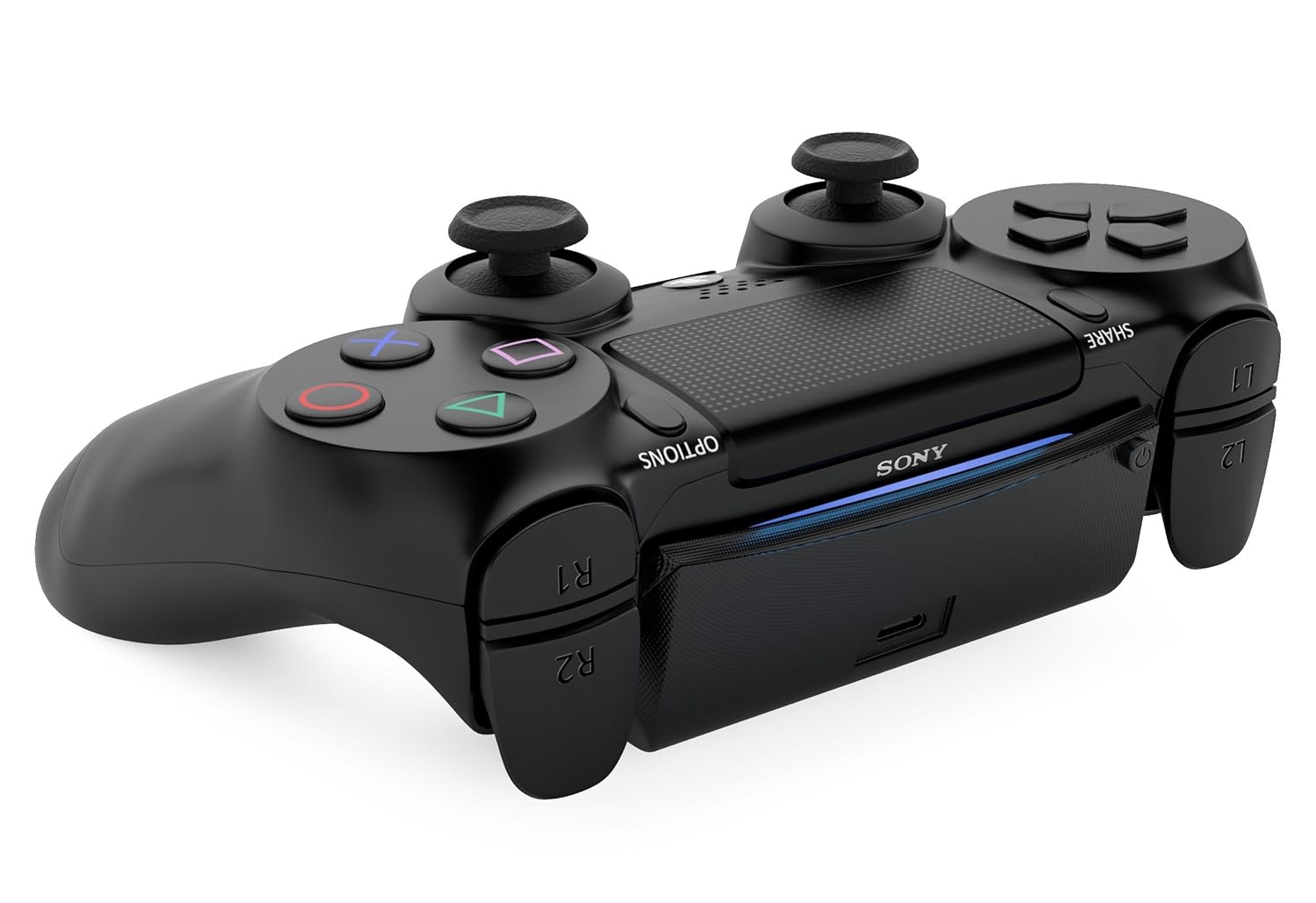 Ortz PS4 Power Bank Adapter [FREE CHARGING CABLE] Rechargeable Battery Pack Charger - Best External Controller PowerPak Extended Battery for Playstation 4 Gamepad - 1000 mAh