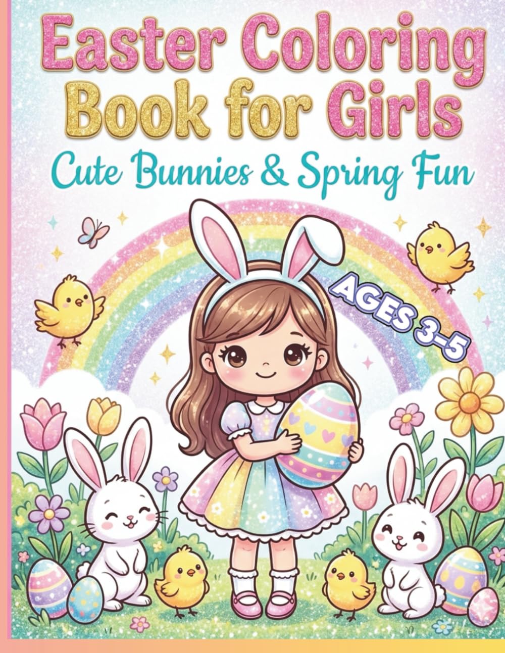Easter Coloring Book for Girls • Cute Bunnies & Spring Fun: Adorable Easter scenes for girls ages 3–5 — bunnies, eggs, flowers & joyful spring magic!