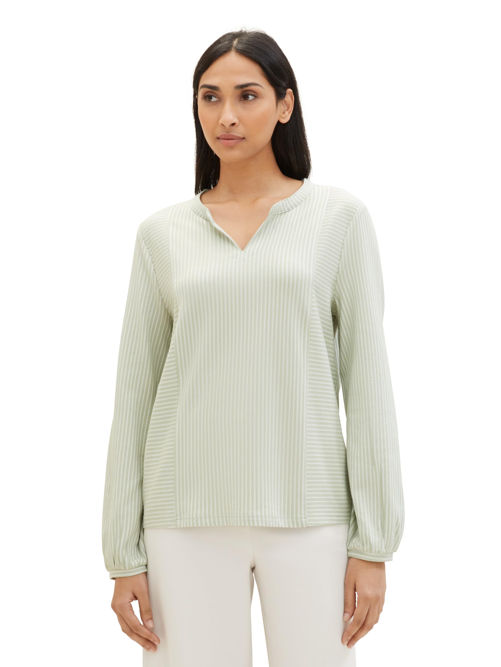 Tom Tailor Damen Basic Bluse mit Streifen