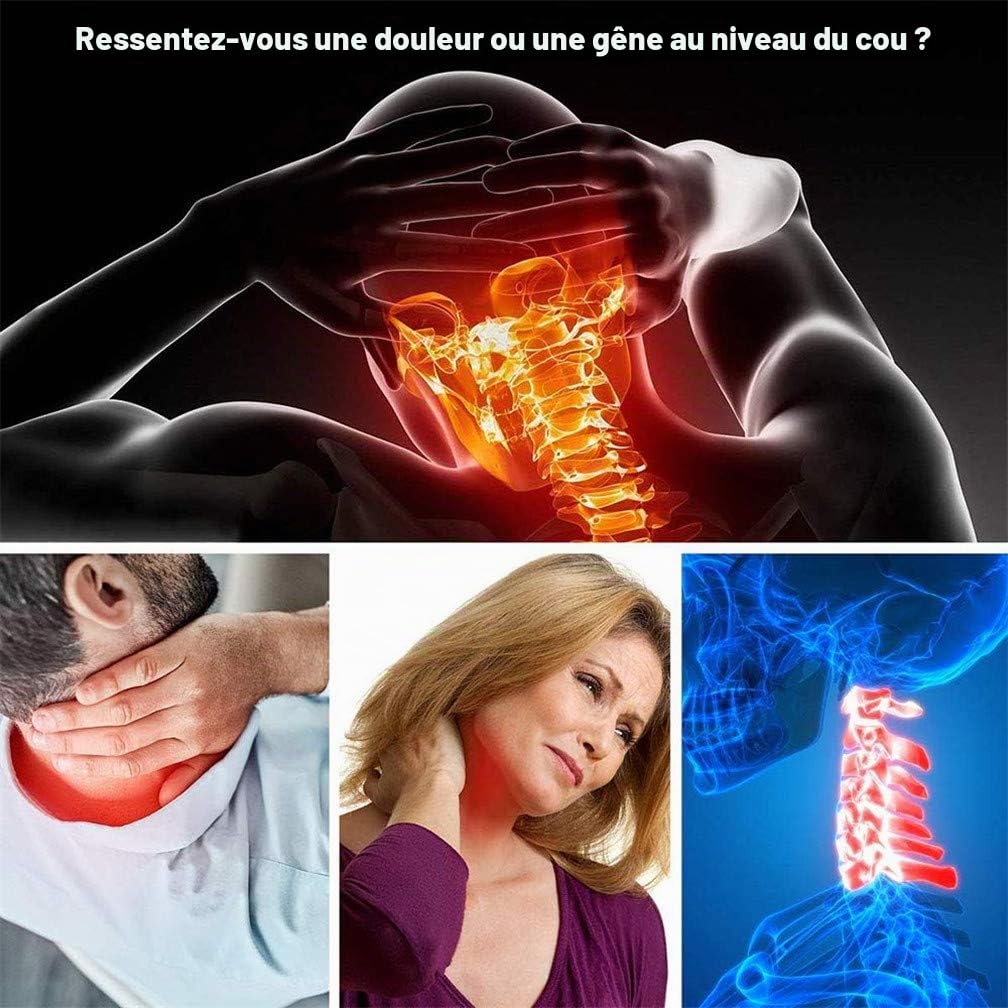 Hamac pour le cou, appareil de traction cervicale portable pour le cou, les épaules, les muscles, soulagement de la douleur, pour le personnel de bureau, le conducteur one size gris clair