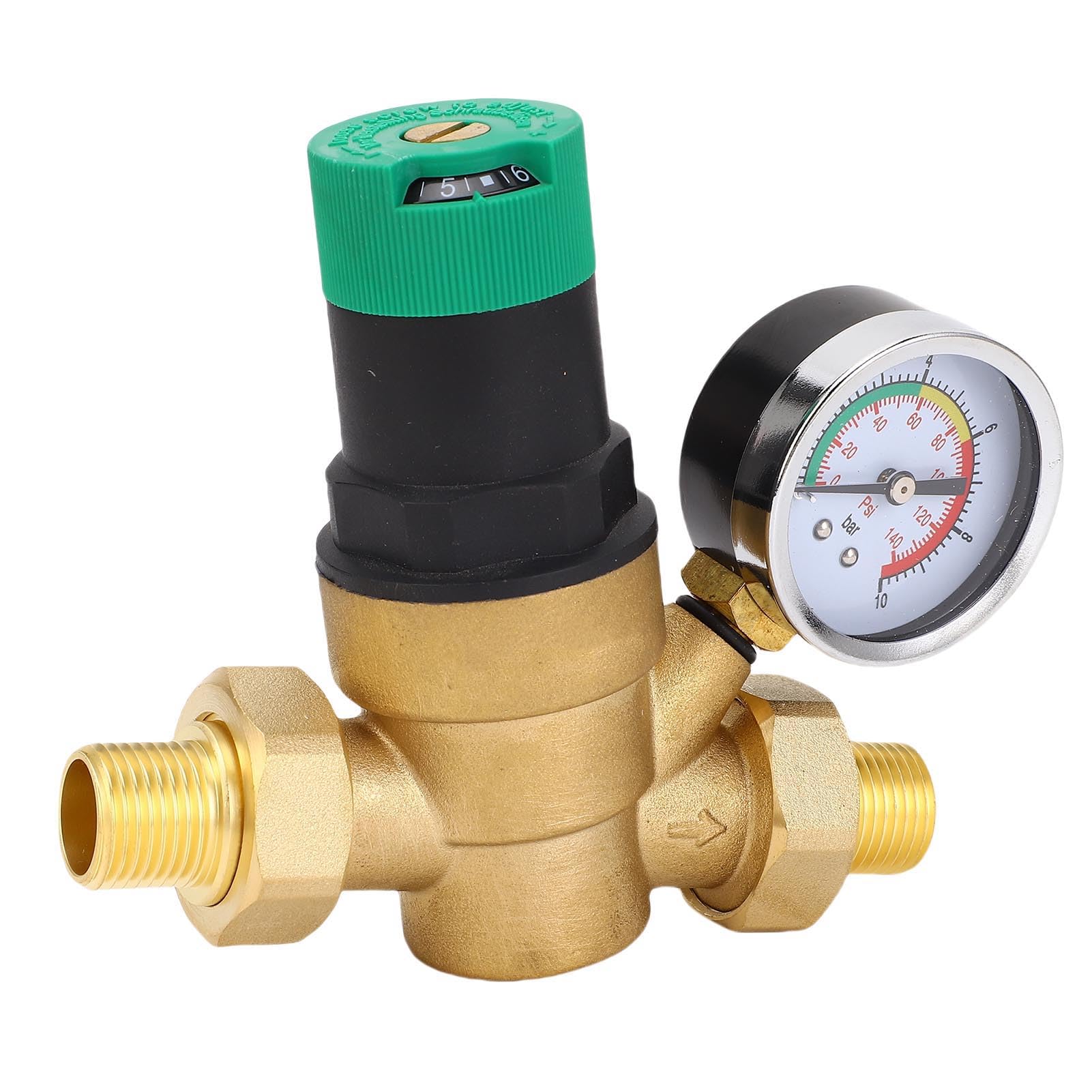Keenso Water Pressure Regulator Brass Durable Adjustable Valve for RVs