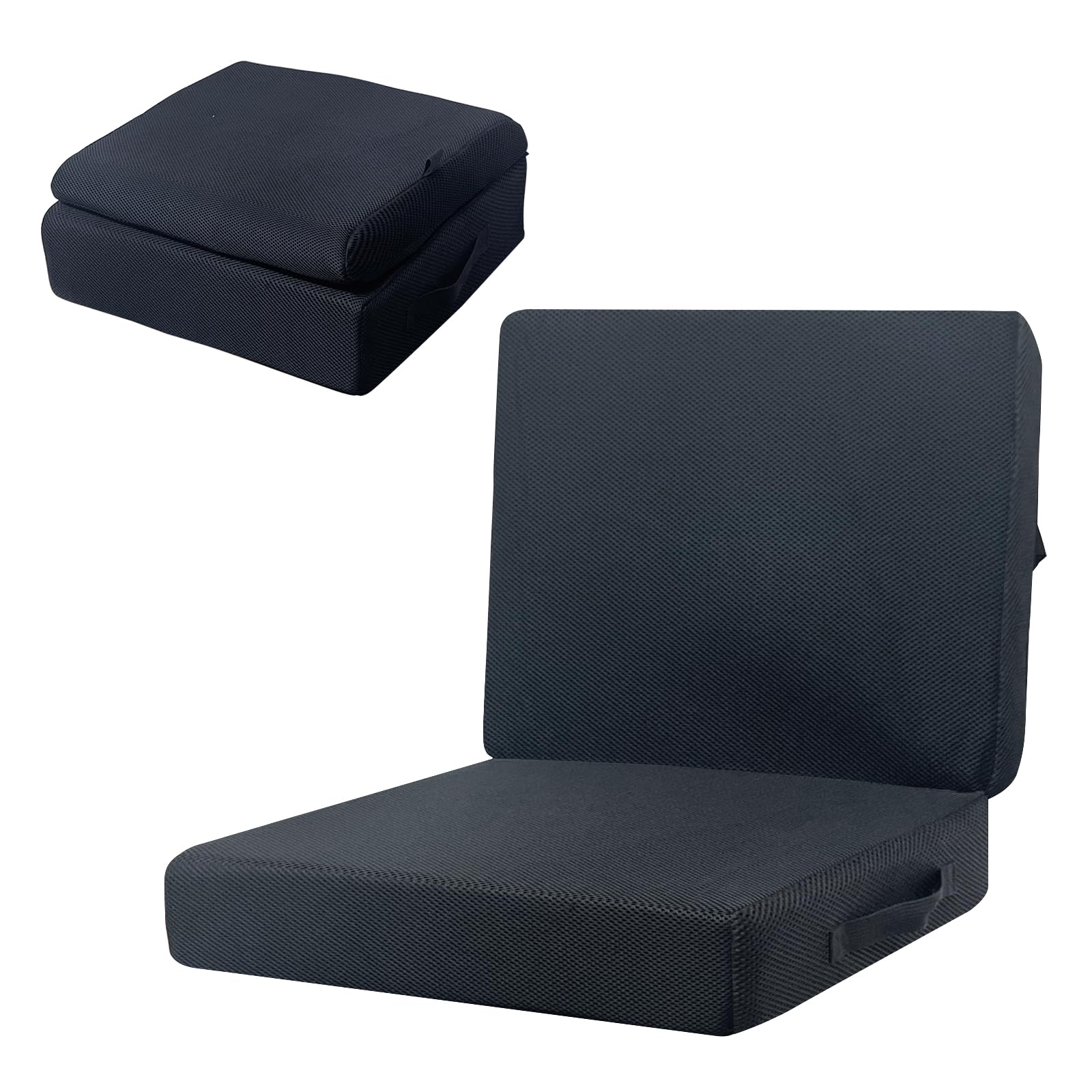 Sitzkissen mit Rückenkissen für Bürostuhl, Autositze, Rollstuhl Dicke Sitzerhöhung mit Rückenlehne Memory-Schaum Stuhlkissen Ergonomisch Lendenwirbelkissen für Sessel Auto Rollstuhl