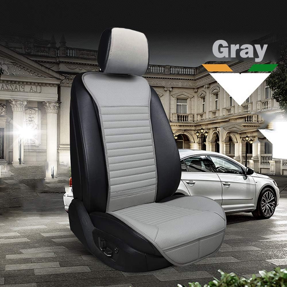 Big Ant Car Seat Cushion 2 Pack, Sleek Design Full Size Breathable Universal Four Seasons Interior Front or Back Seat Covers for Auto Supplies Office Chair with PU Leather(Gray)
