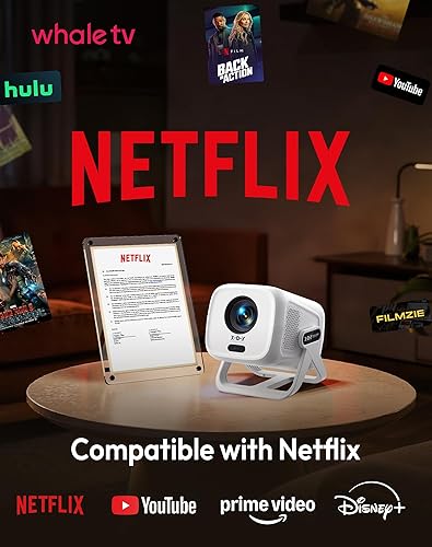 Miniatura 2 de Xgody Proyector Nativo 1080P Full HD certificado por Netflix 450ANSI de alto brillo, enfoque automático y proyector inteligente N5 controlado por
