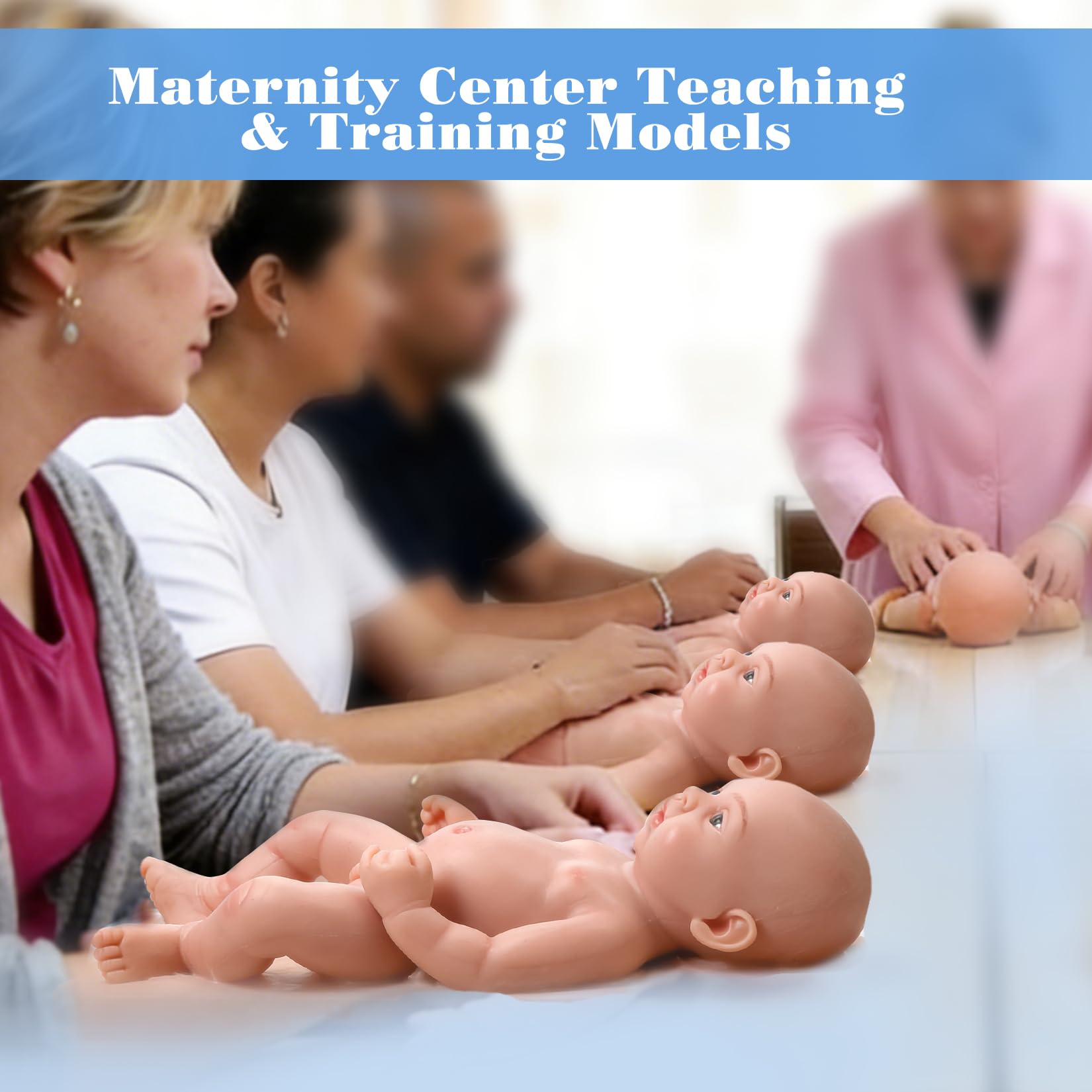 Realistische Silikon Anatomie-Puppe 39cm 1,8kg Lebensechte Neugeborene Junge mit Offenen Augen Hyperrealistisches Medizinisches Übungsmodell für Hebammenschulung & Emotionale Therapie, Natur