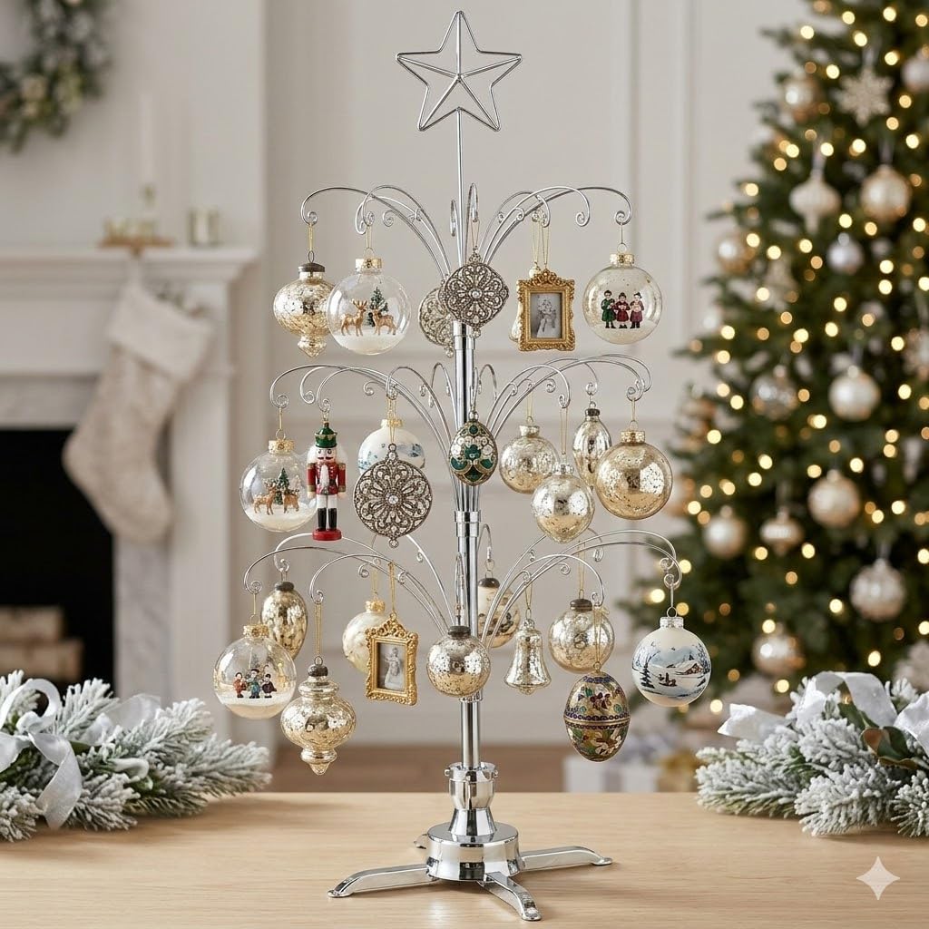 クリスマスツリー・オーナメント・スタンドカバー・収納の4点セット Amazon.co.jp: HOHIYA 金属製 クリスマスオーナメント用ツリー 回転