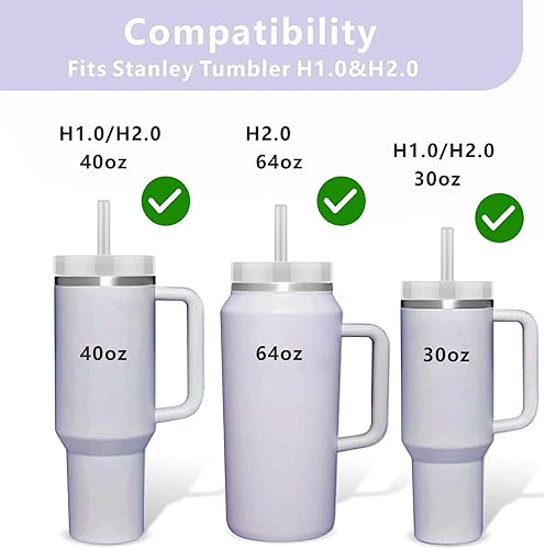 Miniatura 5 de HuLiPaLi Stanley Cup - Juego de accesorios que incluye 9 tapones de silicona a prueba de derrames, 3 tapas de paja para popotes de 0.39 a 0.39