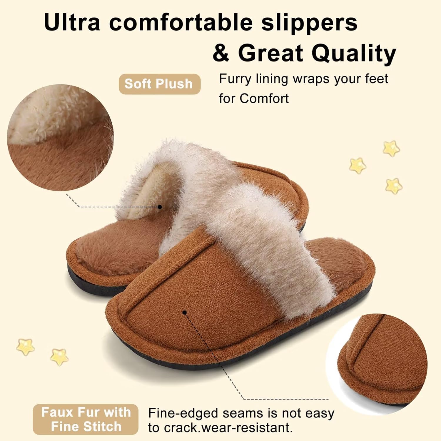 EQW Kids Slippers for Girls Boys - Warm Memory Foam Non-Slip Fuzzy House Shoes, Soft Plush Indoor Bedroom Slides - Image 7
