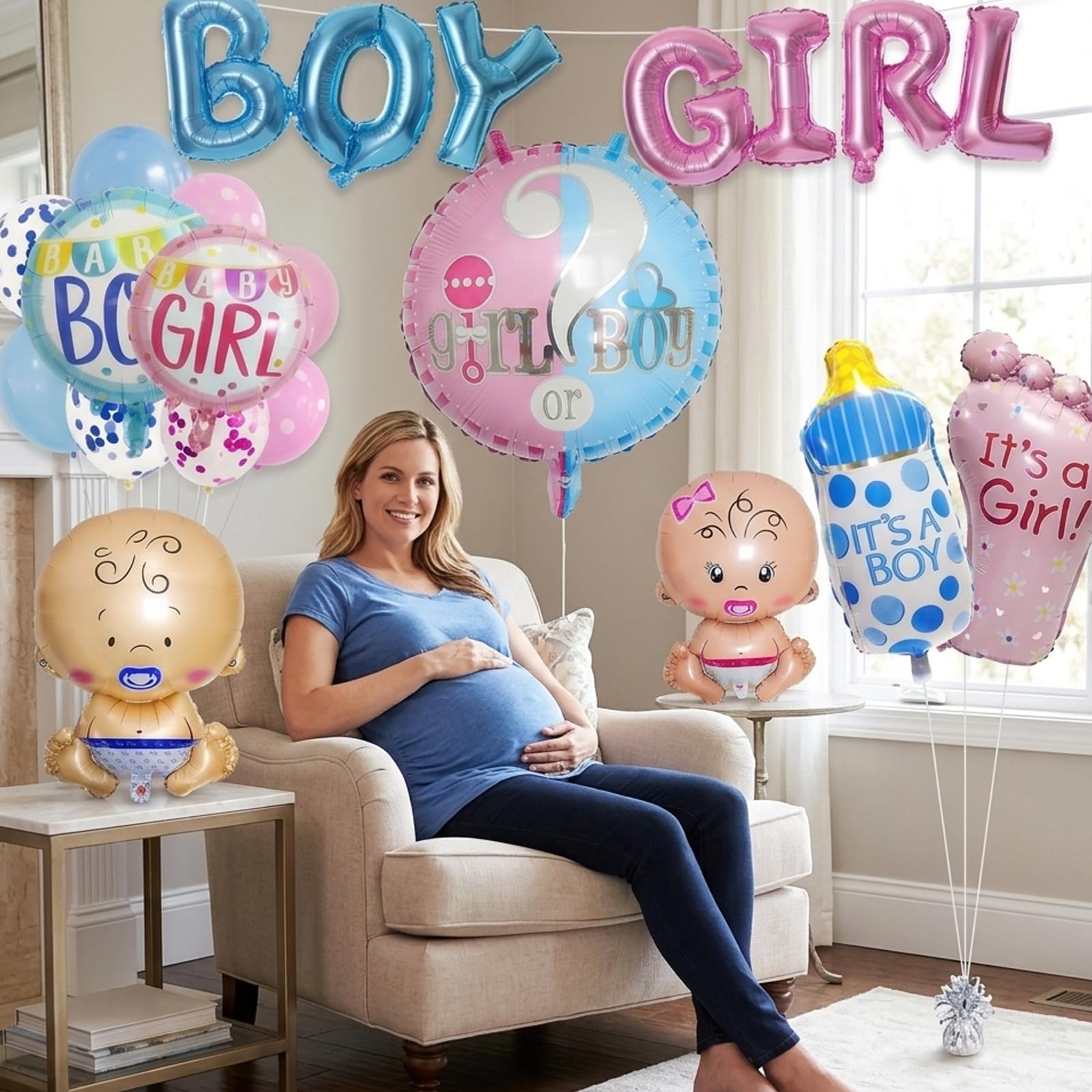 9 Gender Revealing Balloons, Gender Announcement Baby Party Decorations, Boy or Girl Balloons, Ideal Decorations for Baby Showers and Celebrations, Easy to Handle and Reuse — view 4