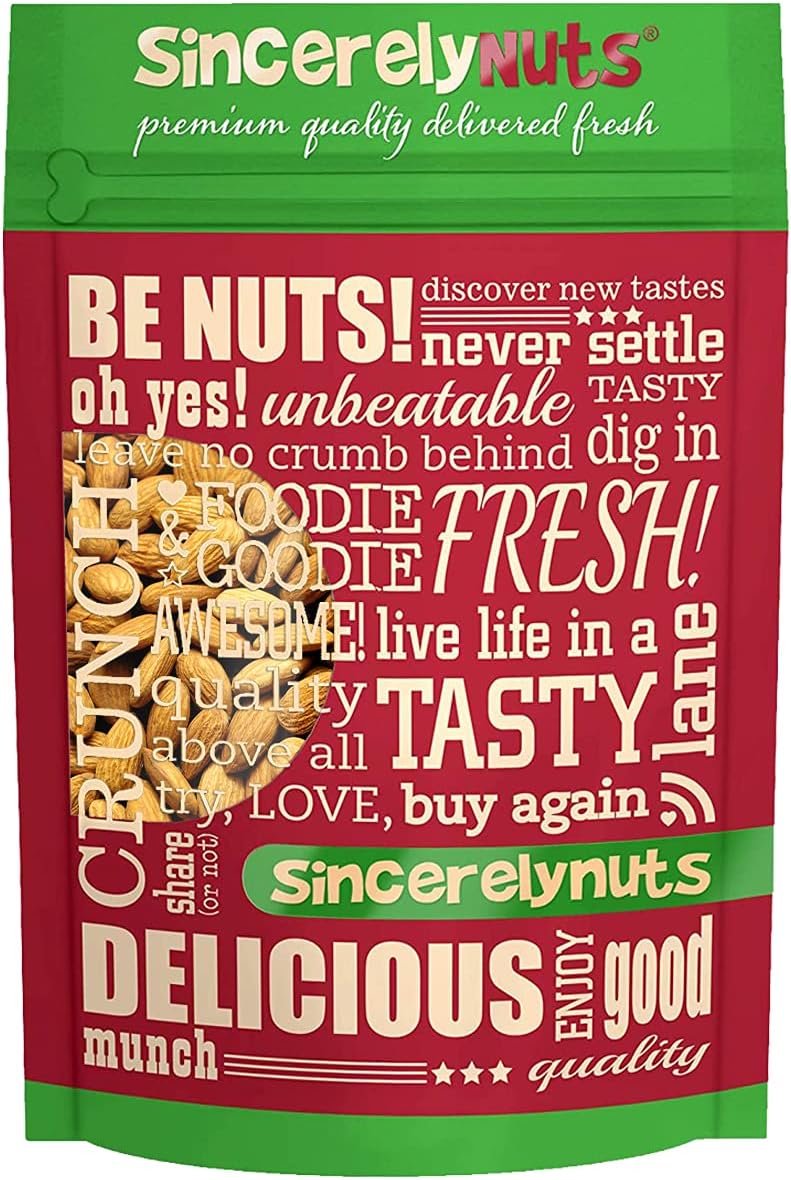 - Natural Raw Whole Almonds, Unsalted, No Shell Healthy Low Sodium Snack Plant Protein Kosher, Vegan, Gluten Free Bulk 3 (LB) Bag