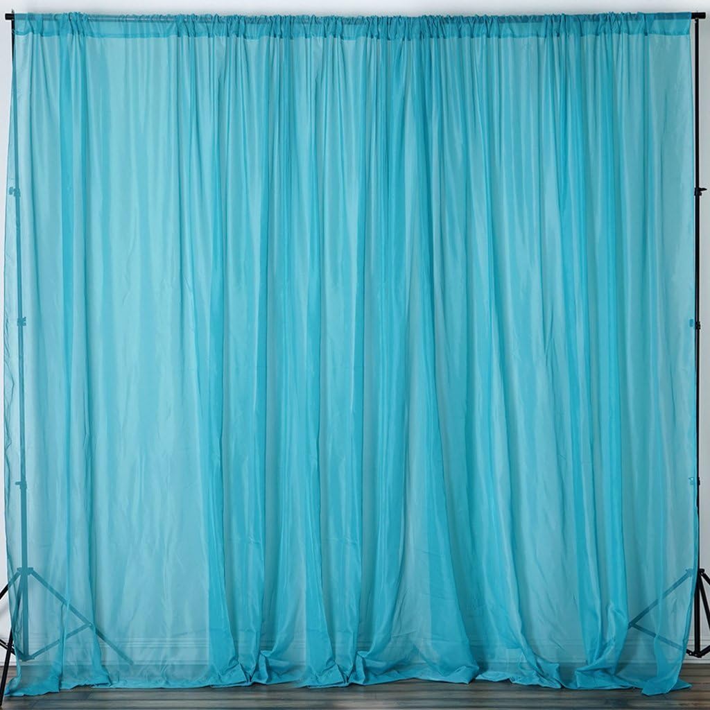 New Creations Fabric & Foam Inc, Polyester See Through Chiffon Backdrop Drape Curtain Panel (Royal Blue, Two Panels)