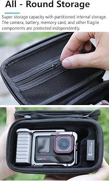 Storage Case for Insta.360 Ace Pro/ 2 Xplorer Grip Kit - Portable Street Photography Organizer, Dual Zipper Compact Travel Protective Carrying Case (Small 2)