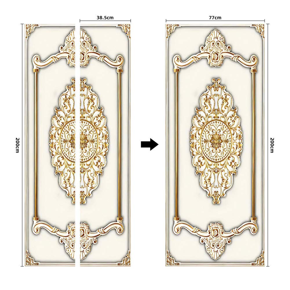 Poster de porte effet 3D géométrique lavable et facile à poser 77x200cm