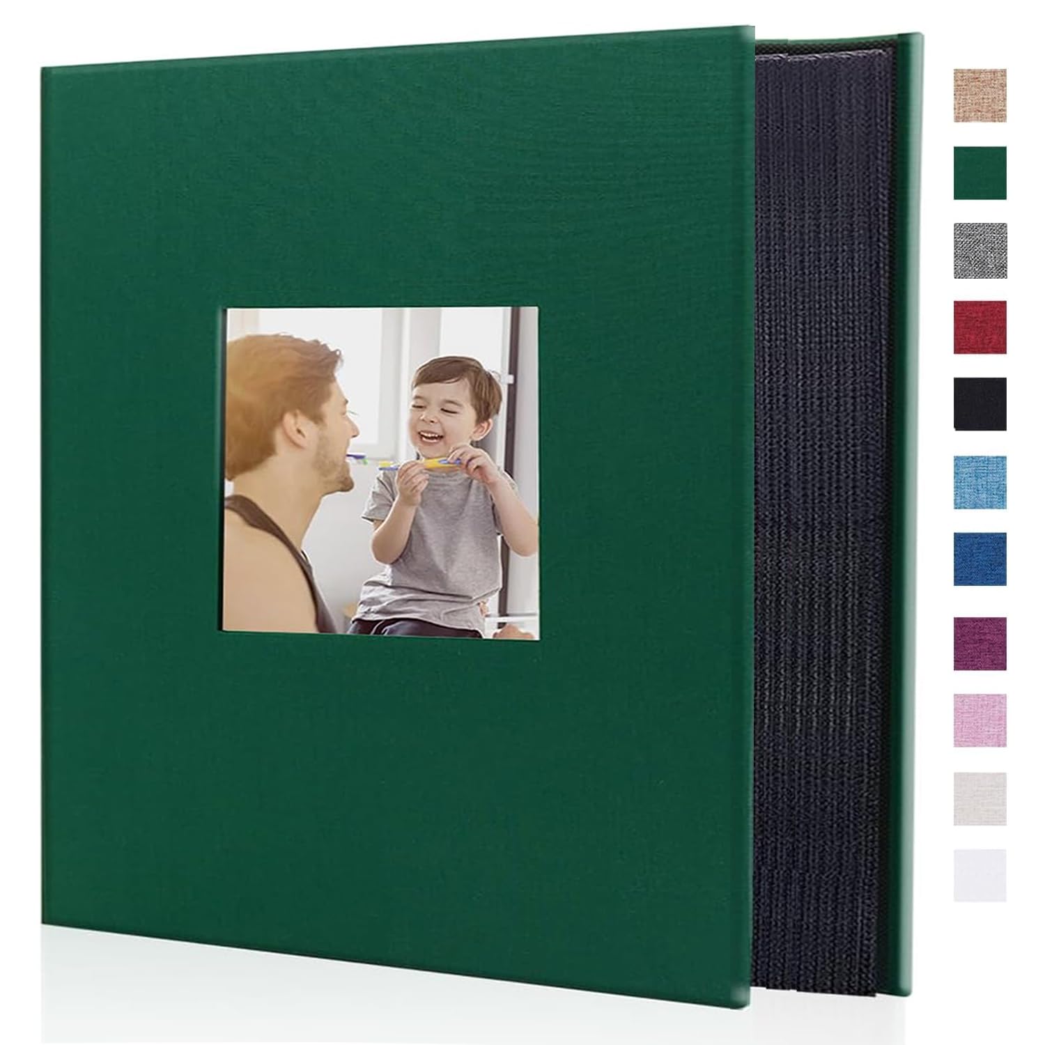 Artmag Fabric Photo Album 4x6 1000 Large Capacity for Family Wedding Anniversary Linen Album Holds 1000 Horizontal and Vertical Photos (1000 Pockets, Dark Green)