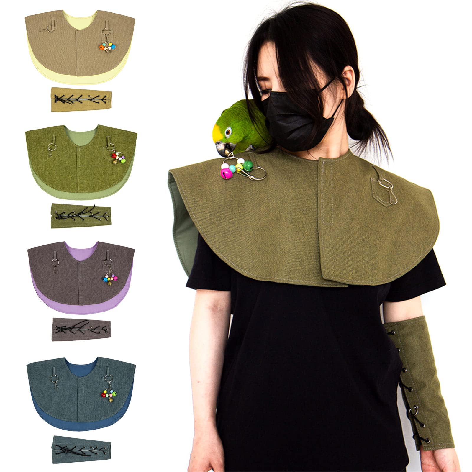 JOERBABU Parrot Anti-Scratch Shoulder Protector Arm for Protection Multi-Functional Shoulder Pad Diaper Shawl for Small Medium Bi