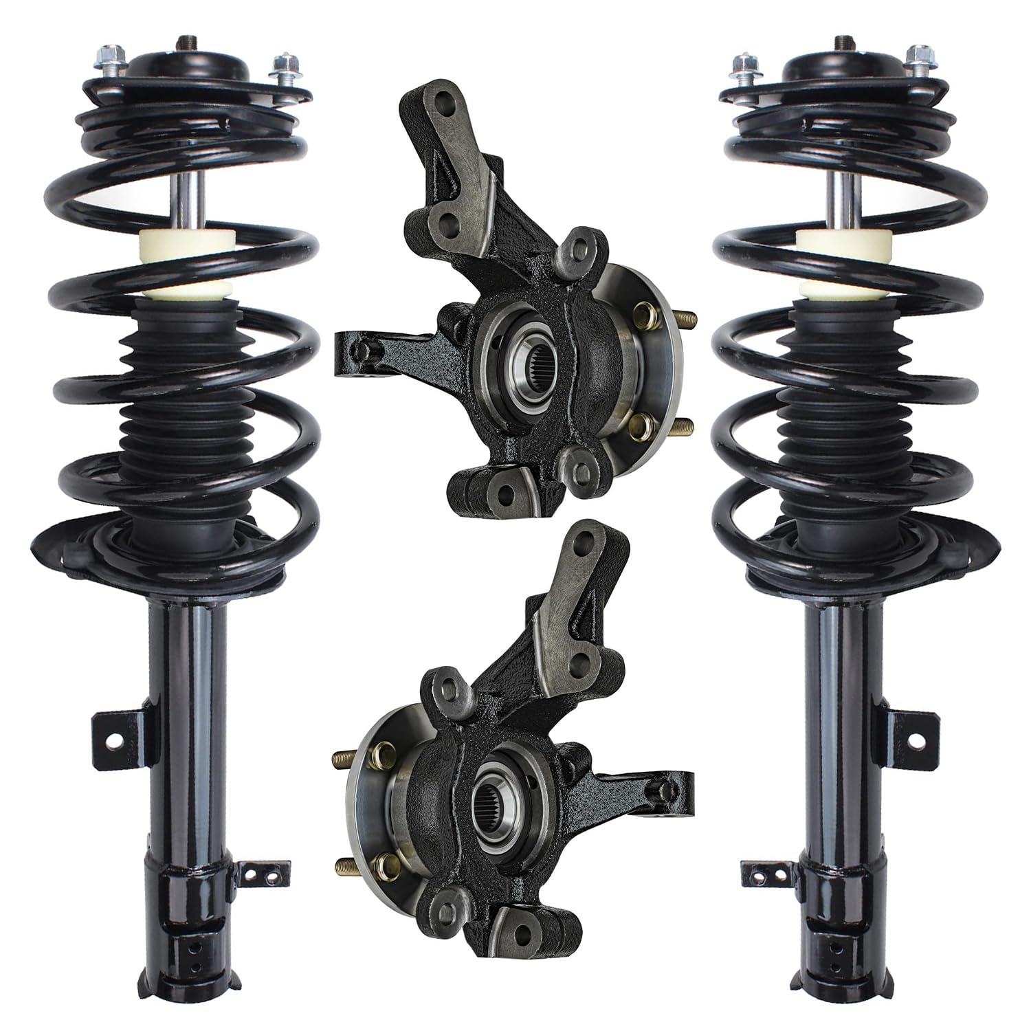 Detroit Axle - Front Steering Knuckles and Wheel Hub Bearings Struts w/Coil