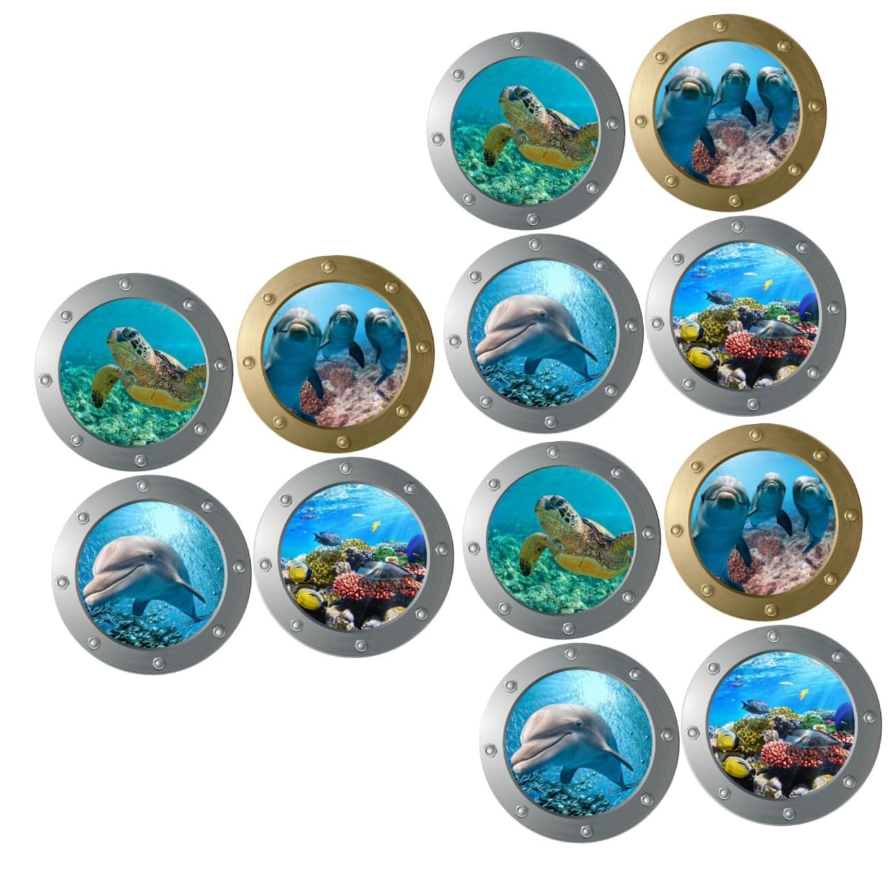 Tofficu 3 Set Adesivo Animale Marino Per Squali Ragazzo Creature Parete Blu Decalcomanie Sottomarine Adesivi Murali Rimovibili Decalcomania Sotto Il Mare Adesivo Decorativo Pvc 4 Pezzi * 3