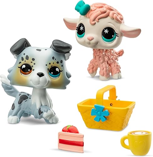 Miniatura 8 de Littlest Pet Shop - Paquete de 4 pares de mascotas - Serie 4 - Figura de juguete auténtica de cabeza Bobble LPS de 7 generación, animal de juguete