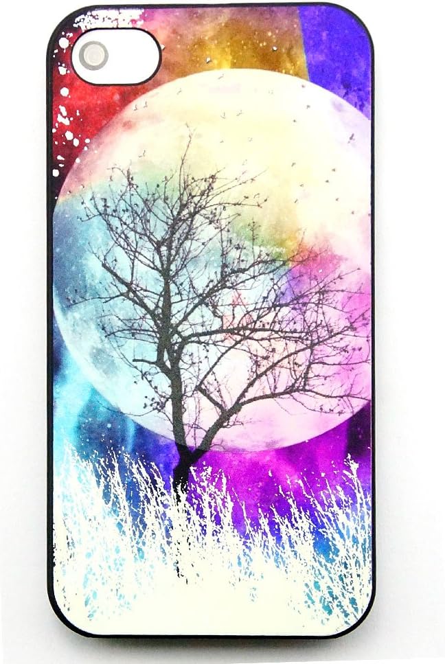 Glow Moon Tree in the Dark Luminous Effect Fluorescent Cute Hard Back Cover Case for Iphone 5 5s & Lcd Film