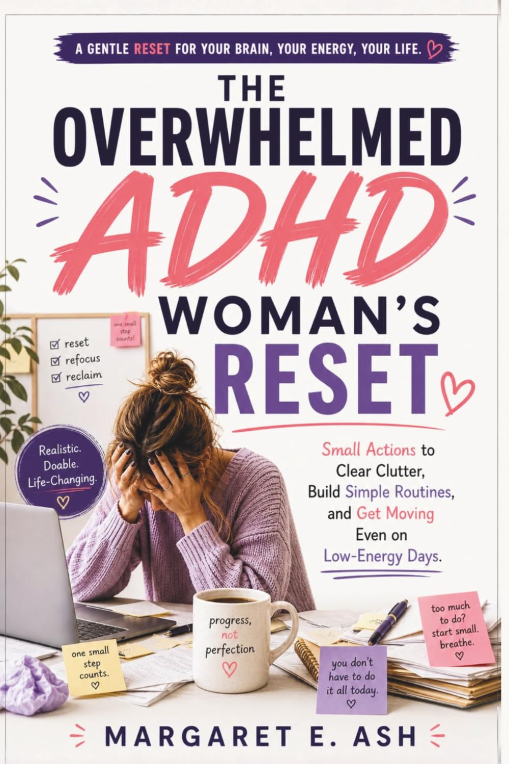 THE OVERWHELMED ADHD WOMAN’S RESET: Small Actions to Clear Clutter, Build Simple Routines, and Get Moving Even on Low-Energy Days.