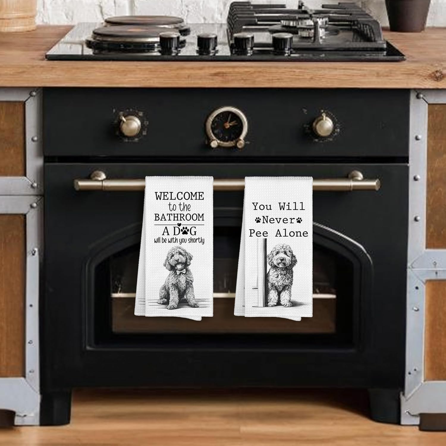 Funny Goldendoodle Dog Bathroom Hand Towels Decorative 16x24 Set of 2, Goldendoodle Gifts Dish Towels Cloths Dishcloths Tea Towel Gifts for Women, Dog Bathroom Kitchen Hand Towel Decor - Image 2