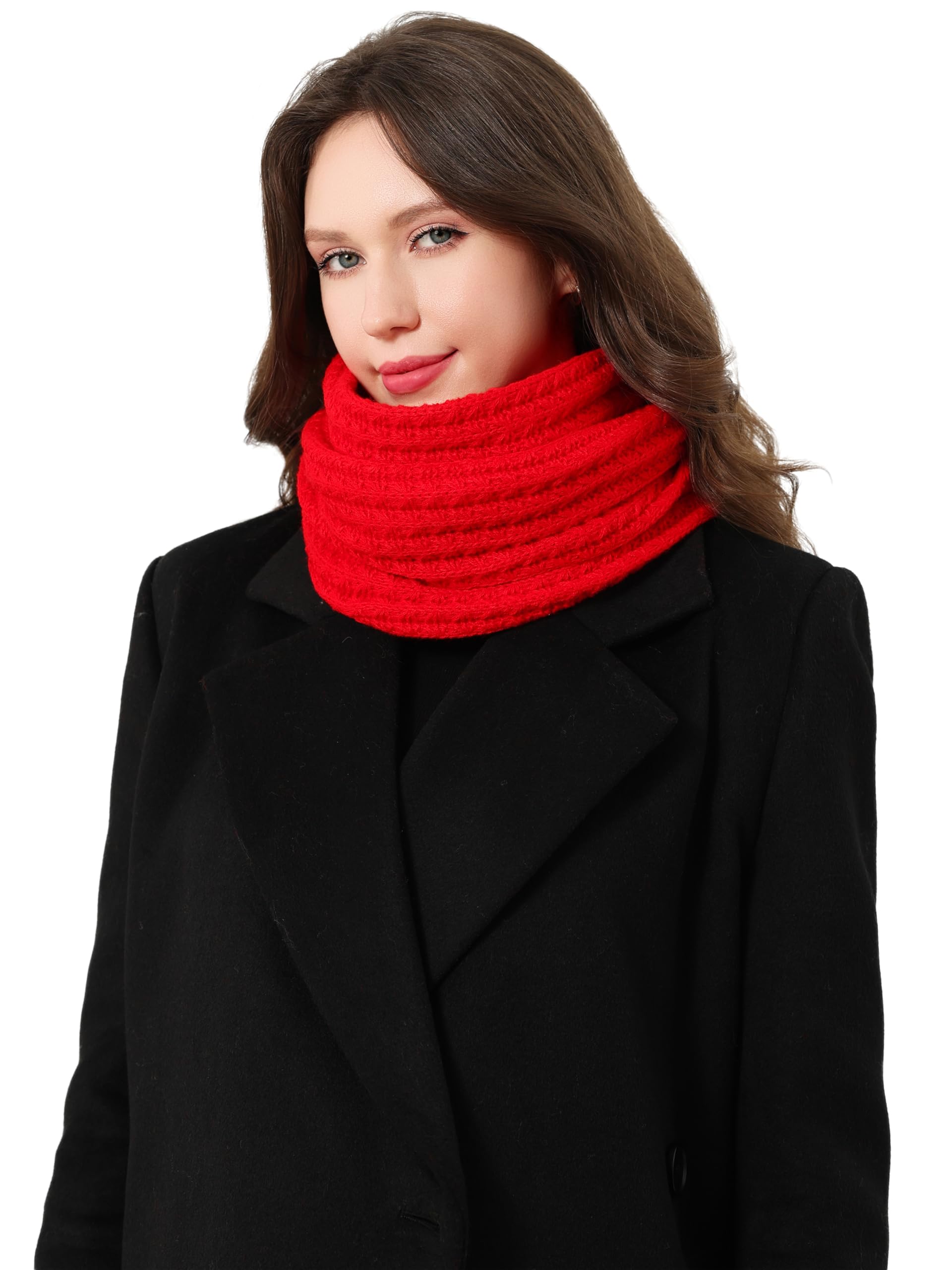 DonDon Schal Damen Winter Winterschal Strickschal Loop Schal Schlauchschal