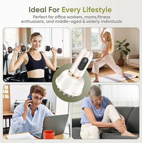 Miniatura 6 de Masajeador de drenaje linfático y herramienta anticelulítica  Máquina de esculpir el cuerpo con microcorriente, luz, calor y vibración para piernas,