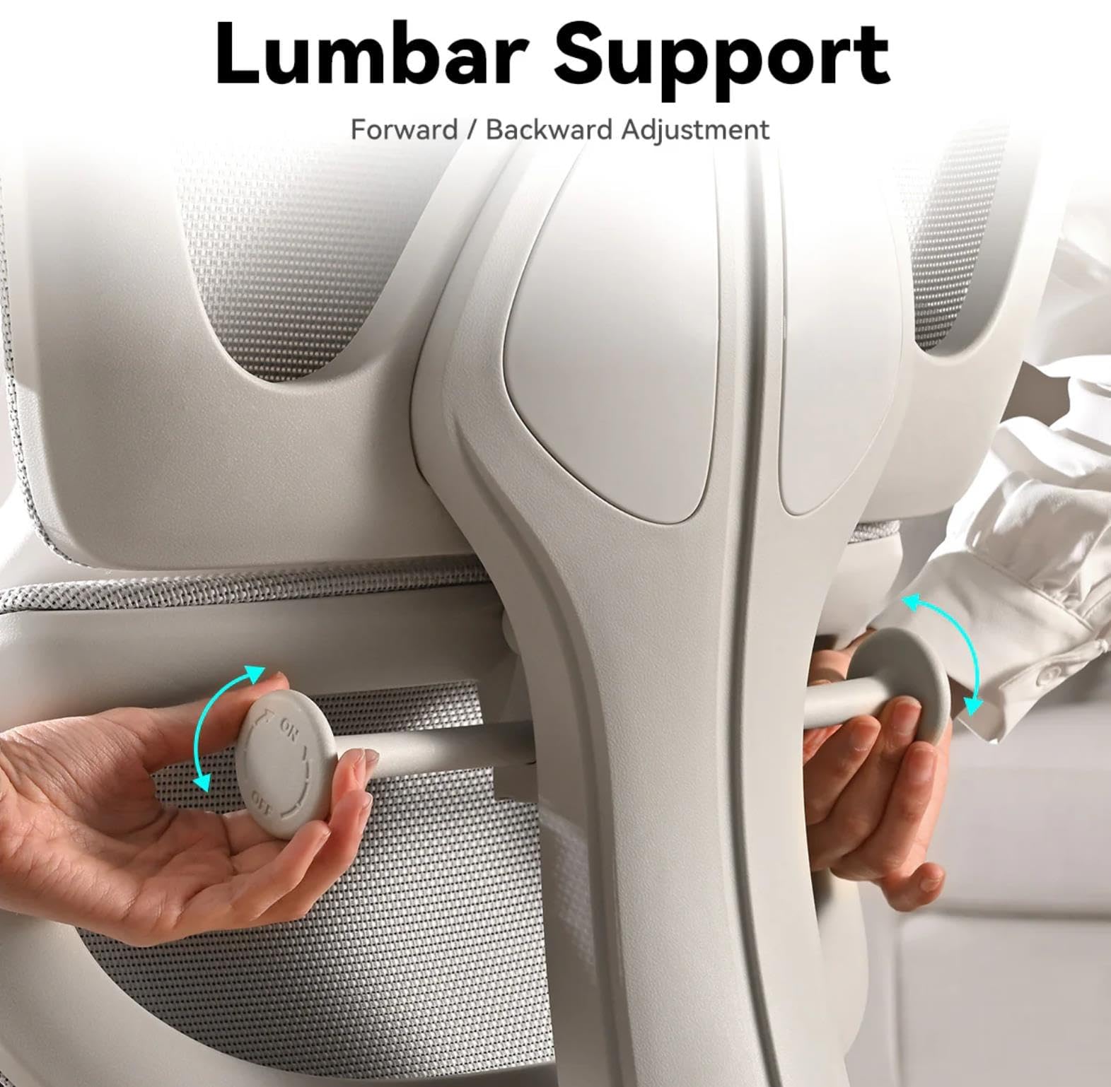 MUSSO E600SE Ergonomiczne krzesło biurowe, 3-poziomowe regulowane podparcie lędźwiowe, 3D regulowany podłokietnik i zagłówek z podnóżkiem, dostosowane dla ochrony kręgosłupa kobiet i nastolatków