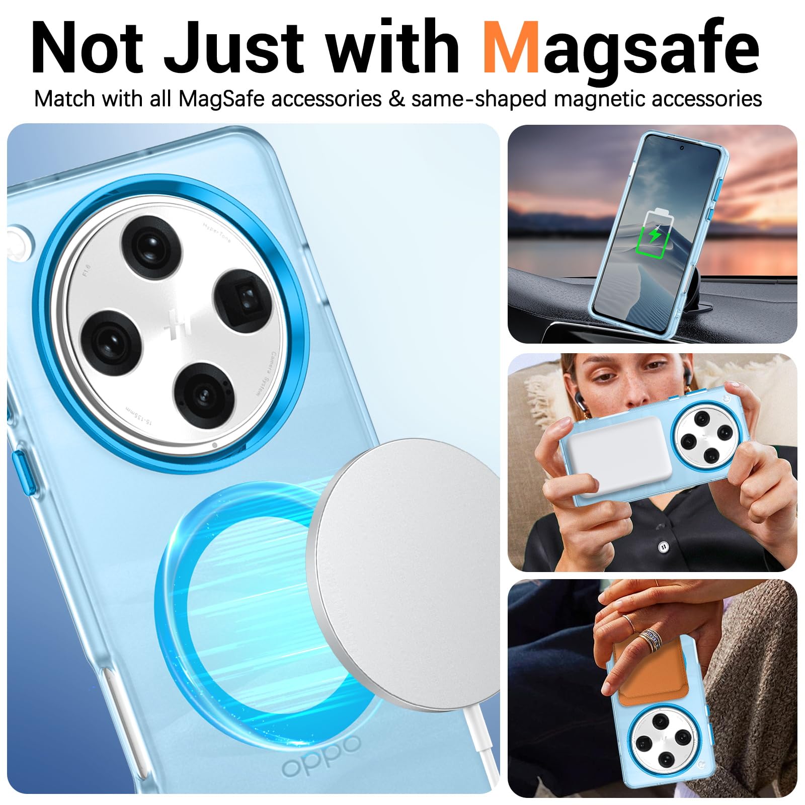 YINLAI Custodia Magnetica Per OPPO Find X8 Pro (6.8'') – Sottile, Antiurto, Compatibile Magsafe, Con Anello Magnetico E Protezione Fotocamera (Nero)