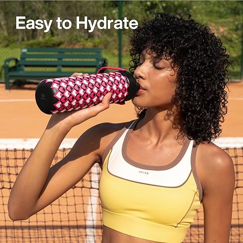 Miniatura 490 de ENCOOL Botella de agua aislada con popote, de acero inoxidable, a prueba de fugas, sin BPA, al vacío de doble pared que se mantiene fría durante 24