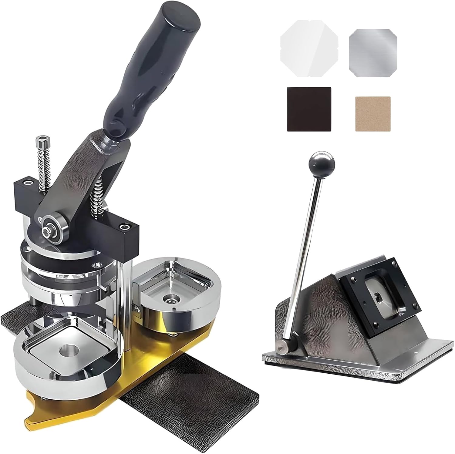 Fridge Magnet Button Maker Machine Fridge Magnet Badge Maker Kit, Professional Metal Magnet Making Machine with 1 Press Machine+ 1 Paper Cutter+ 100 Sets Consumables