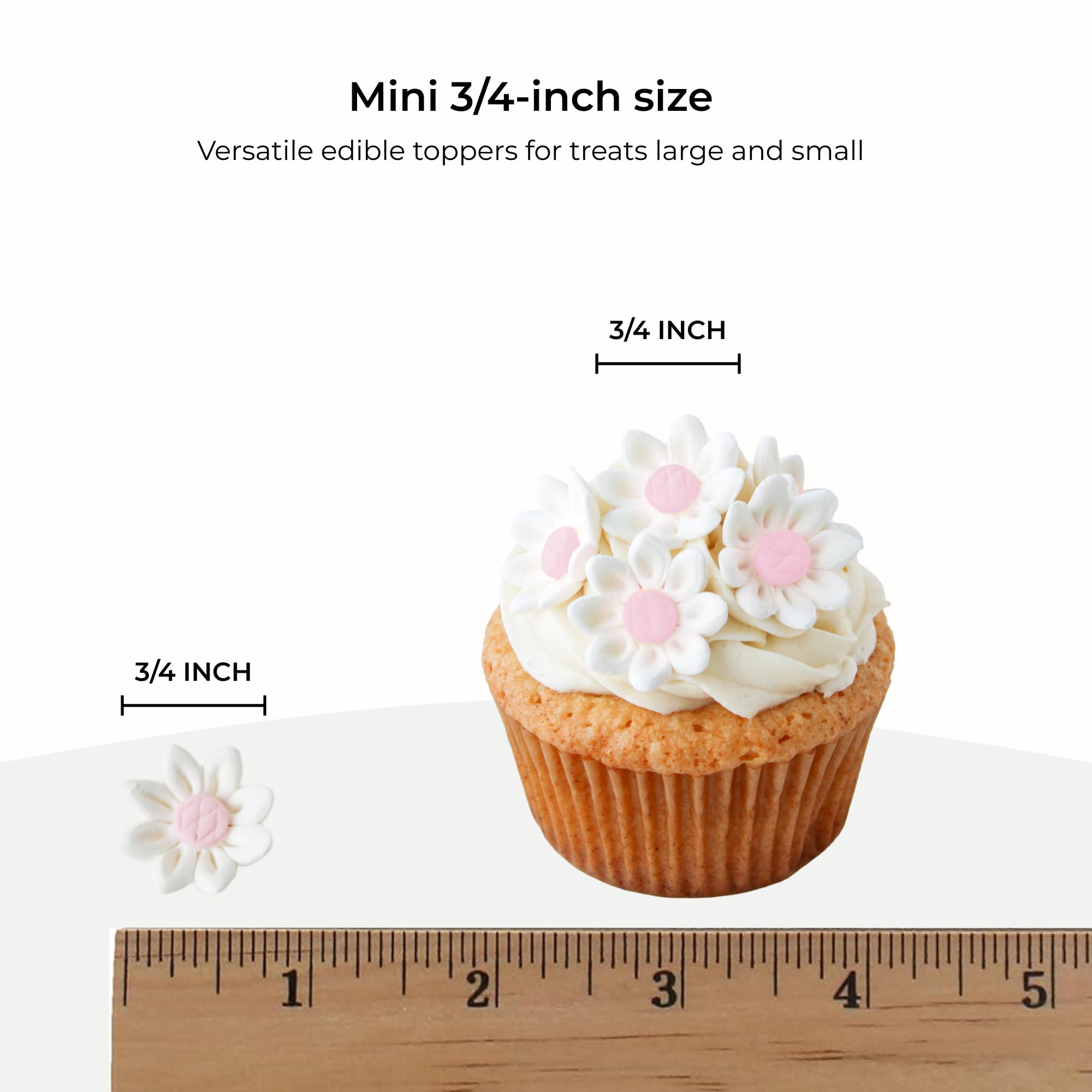 Snapklik.com : 36 Count Edible Daisy Cake Decorations, Mini Edible ...