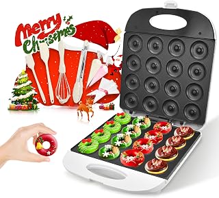 DSP All in One 2 Inch Mini Donut Maker, Non-Stick, Cool Touch, Electric Doughnut Machine for 16 Snacks & Desserts, Perfect for Birthday, Wedding, Baby Shower, Christmas, Party, Afternoon Tea