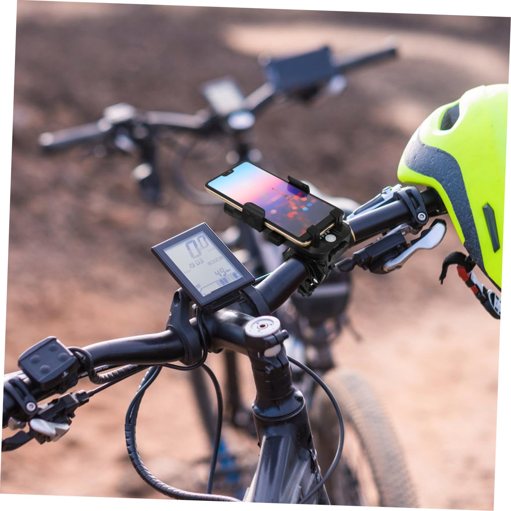 TOYANDONA per Bici con Supporto Smartphone e Clacson Elettrico Faro Anteriore e Posteriore LED Ricaricabile USB con Power Bank per Ciclismo Notturno e Mountain Bike