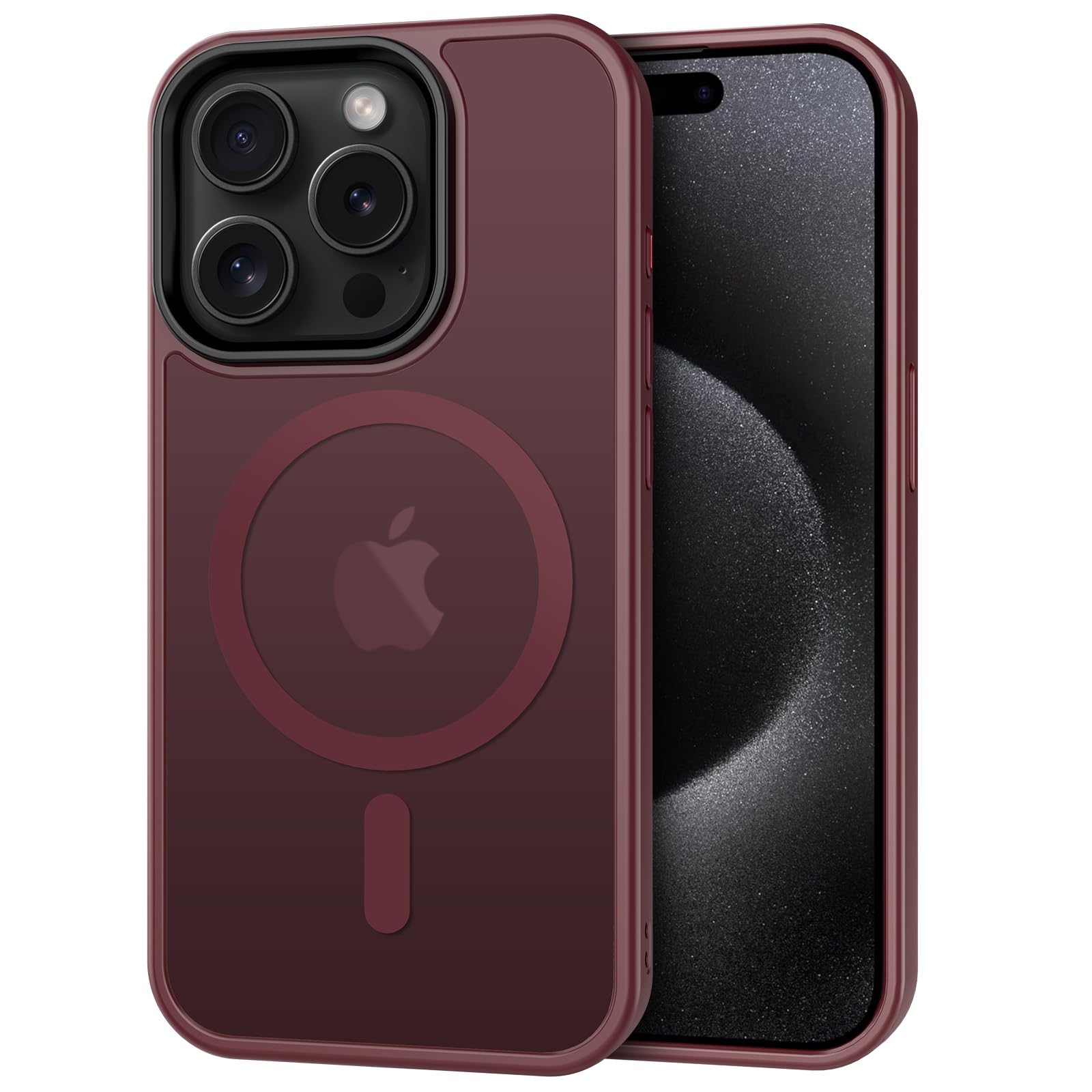 CACOE für Kameraschutzend, Kompatibel mit MagSafe, Stoßfest Kratzfest Magnetisch Rückseite Handyhülle für iPhone Case Transluzente