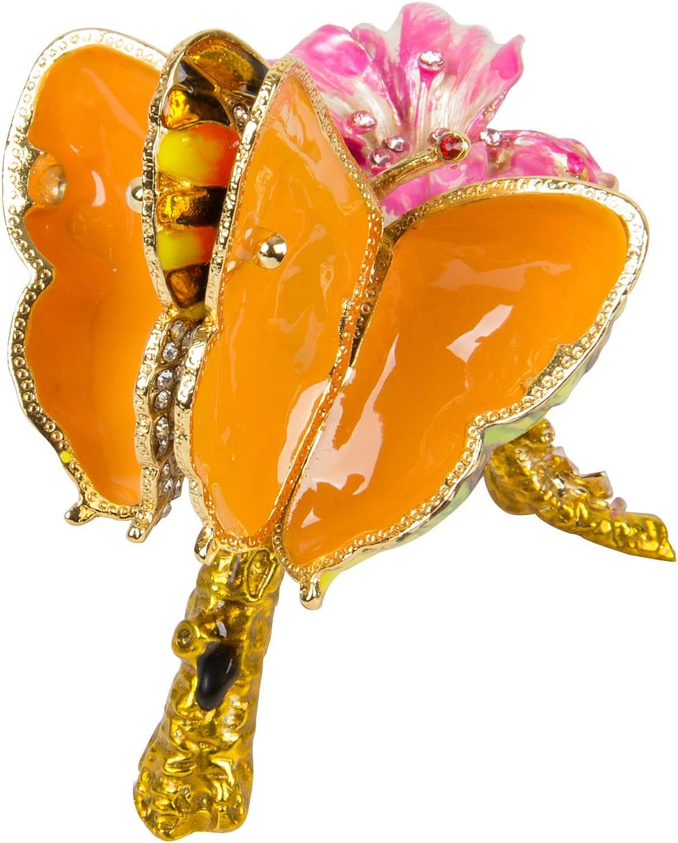 QIFU Decorative Hand Painted Butterfly Hinged Jewelry Trinket Box Unique Gift Home Decor - Image 5