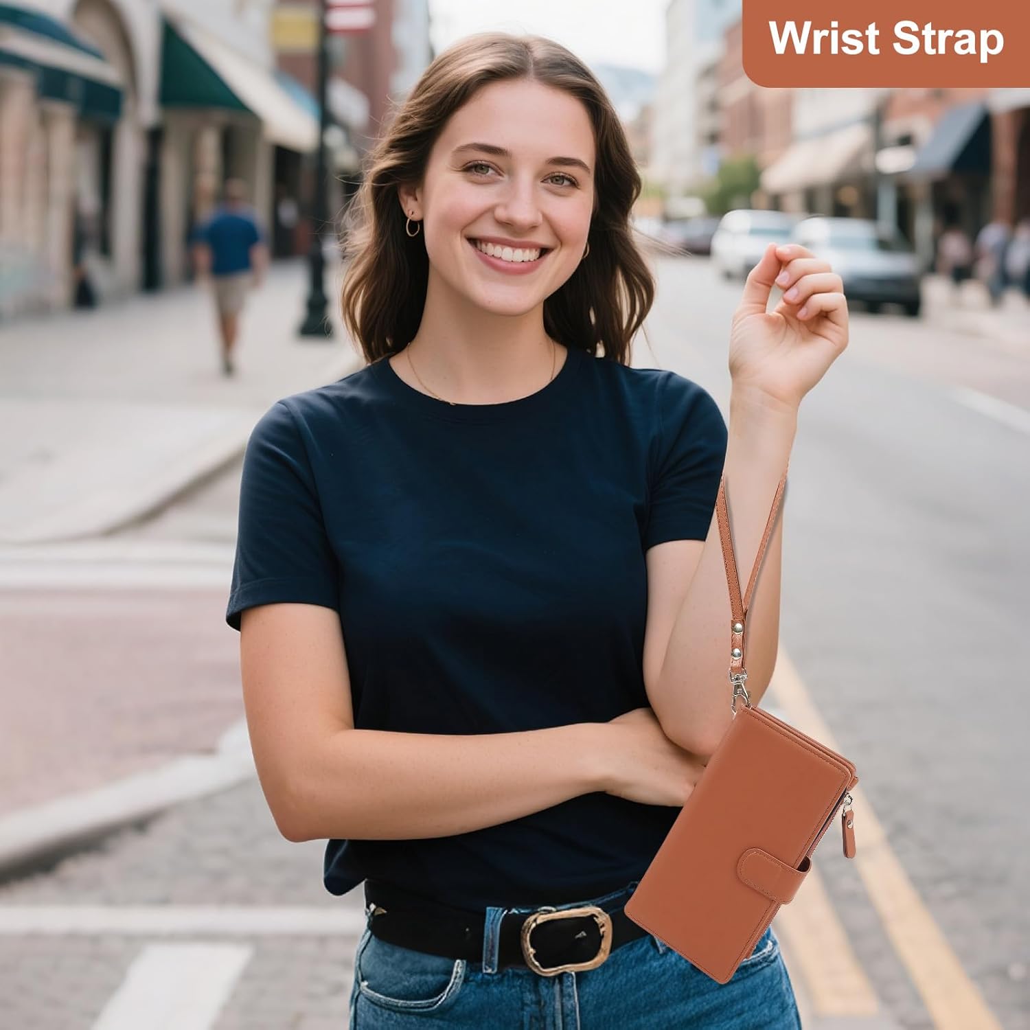 2 in 1 for Google Pixel 9/9 Pro / 10/10 Pro 6.3" Wallet Case Magnetic Compatible with Magsafe RFID Blocking Card Holder Detachable Phone Cover Zipper Purse Kickstand Wrist Strap for Men Brown