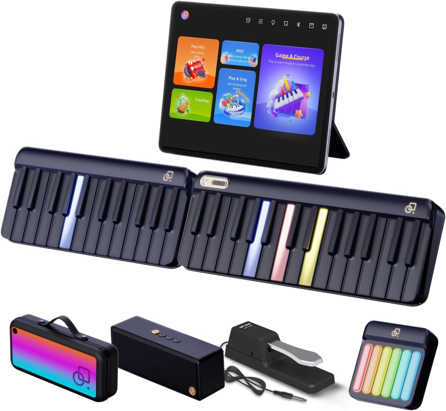 POPUPIANO Smart Piano Keyboard with 88 Keys, Interactive Learning, 256 ...