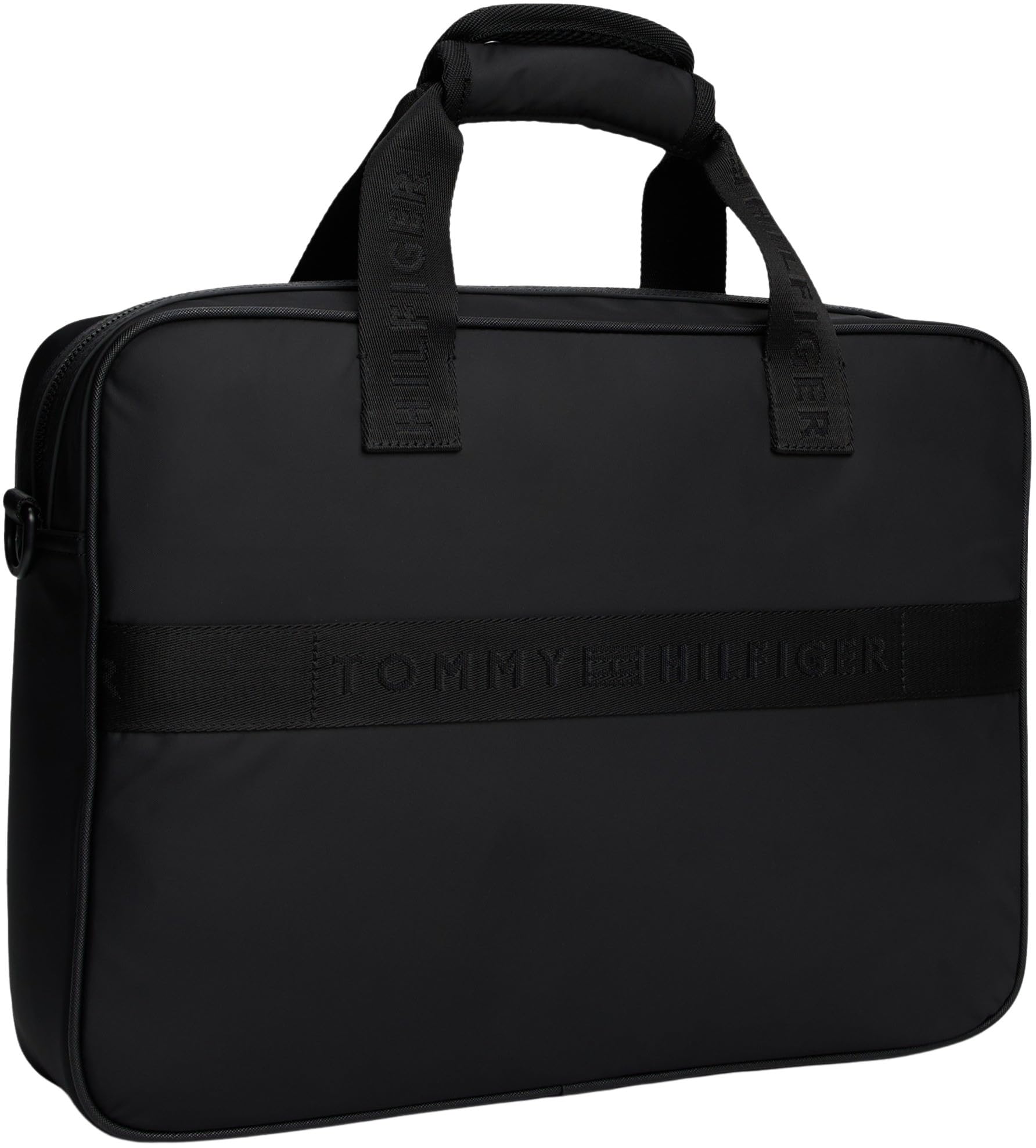 Tommy Hilfiger Herren Laptoptasche Repreve mit Trolley-Riemen, Schwarz (Black), Einheitsgröße