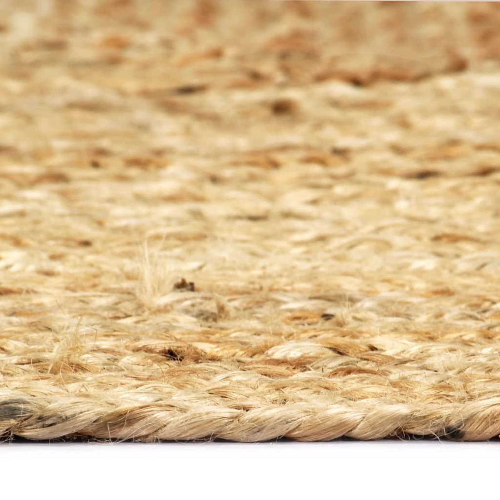 Gecheer Tappeto in iuta intrecciata fatta a mano, 80 x 160 cm (larghezza x lunghezza), con tappetino da bagno rettangolare, antiscivolo, in cotone, per camera da letto, bagno, colore naturale